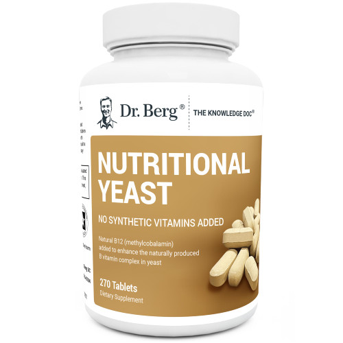 Dr. Berg Nutritionals Yeast Tablets – Natural B12 Added - All 8 B Vitamin Complex – Organic Vanilla Flavor - 270 Vegan Tablets Dietary Supplements