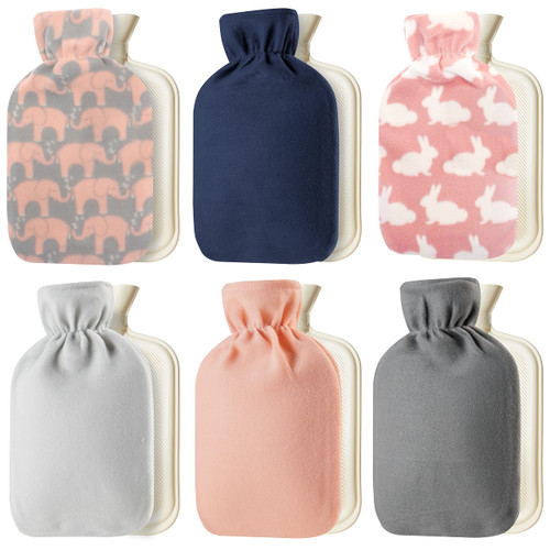 CityComfort Hot Water Bottle with Soft Fleece Cover - Natural Rubber 2 Litre - British Design - UK Safe Tested