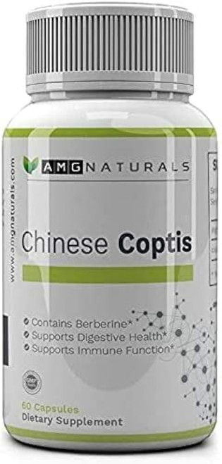 Chinese Coptis (coptis chinensis) - No Binder, No fillers - Potent Whole Herb Huang Lian Su - Goldthread 550mg Berberine Coptisine - Packaging May Vary