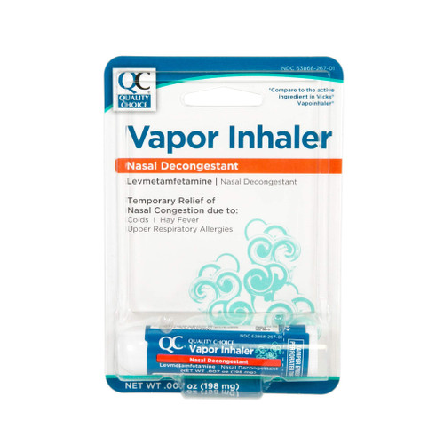 Quality Choice Nasal Decongestant Levmetamfetamine Vapor Inhaler, 198mg Each (3)