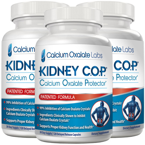 KIDNEY C.O.P. Calcium Oxalate Protector 120 Capsules, Kidney Support for Calcium Oxalate Crystals, Helps Stops Recurrence of Stones, Stronger Than Chanca Piedra Stone Breaker Supplements, 3 Pack
