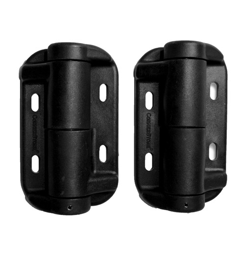 Cornerstone Black Adjustable Hinges for Aluminum Fencing | with Alignment Legs | CH102V-SD-BK