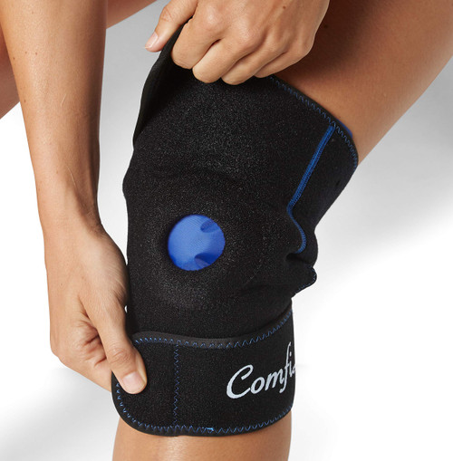 ComfiLife Knee Ice Pack with Wrap Reusable Hot & Cold Therapy Gel Pack Adjustable Compression Support for Injuries, Pain, Surgery, Arthritis, Meniscus and More