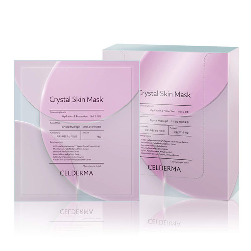 CELDERMA Crystal Skin Mask [10pcs] Korean Hydrogel Collagen, facial mask Pack for Dry Skin, Song Ji Hyo Face Skincare Mask