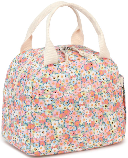 LEDAOU Lunch Box for Women Insulated Lunch Bag Corduroy Lunch Tote Bags Leakproof Cooler Lunch Case for Travel Work Picnic-1761181269