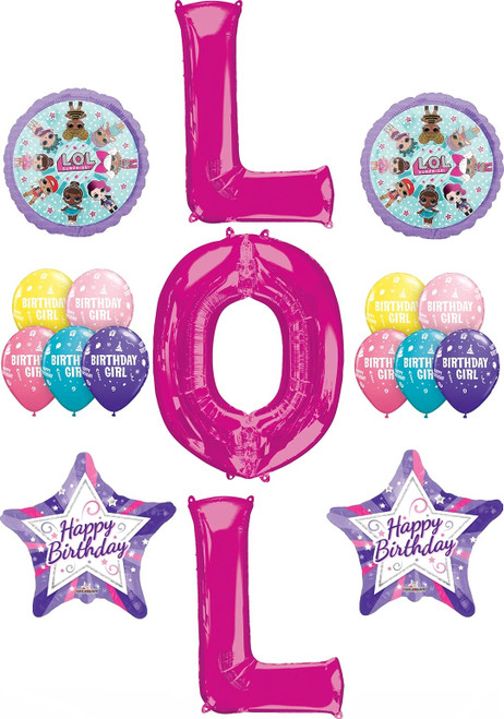 PINK XL 34" LETTERS LOL Birthday Balloons Decoration Supplies