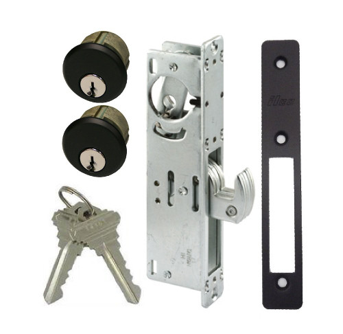 Pacific Doorware Keyed Hooklatch Dedbolt Set (Double Cylinder, Duronotic Bronze, 1-1/8" Backset)