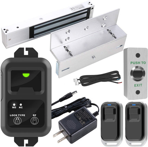 UHPPOTE Remote Door Access Control System 600Lbs Electromagnetic Lock Kit w/Z&L Bracket for Inswinging Door