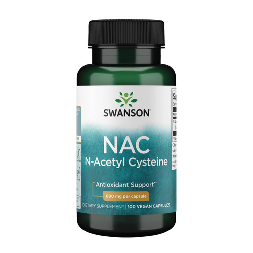 Swanson NAC N-Acetyl Cysteine Antioxidant Liver Support & Amino Acids Supplement 600 mg 100 Capsules