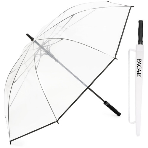 BAGAIL Golf Umbrella 68/62/58 Inch Large Oversize Double Canopy Vented Automatic Open Stick Umbrellas for Men and Women (Clear, 62in)