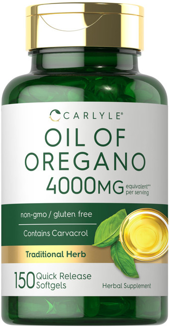 Carlyle Oregano Oil 4000mg Supplement | 150 Softgel Capsules | Contains Carvacrol | Non-GMO & Gluten Free Formula