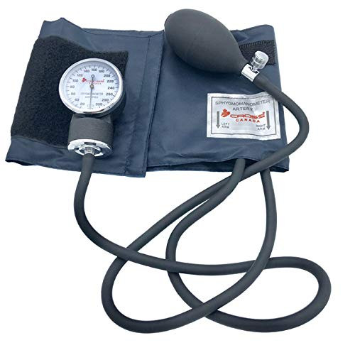 Professional Manual Blood Pressure Monitor - Medical Aneroid Sphygmomanometer with Carrying Case, Navy Blue