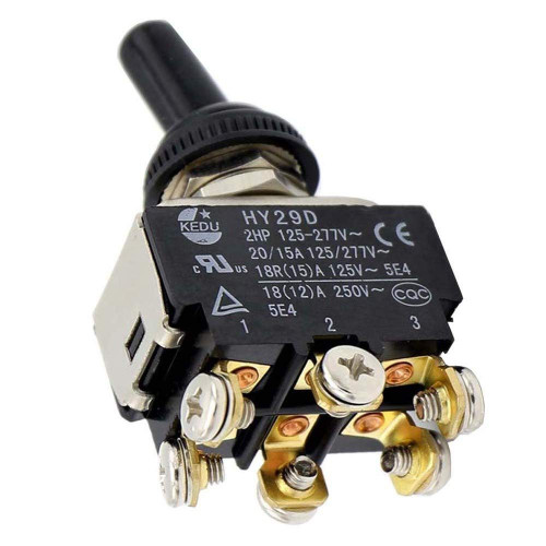 HY29D 6Pins Toggle Switch KEDU ON-Off-ON Toggle Switches with Silicone Rubber Protective Cover AC 125/277V 20/15A HY29D 6Pins Toggle Switch KEDU ON-Off-ON Toggle Switches with Silicone Rubber Protective Cover AC 125/277V 20/15A