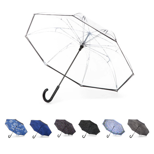 Totes InBrella - Reverse Close Umbrella with Invisible Water Repellent Coating - Auto Close, Inverted, Dripless, and Stormproof for Rainy Weather