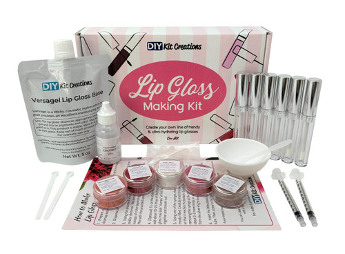 DIY Kit Creations Lip Gloss Making Kit (Standard Kit, 6 Tubes) Made in the USA