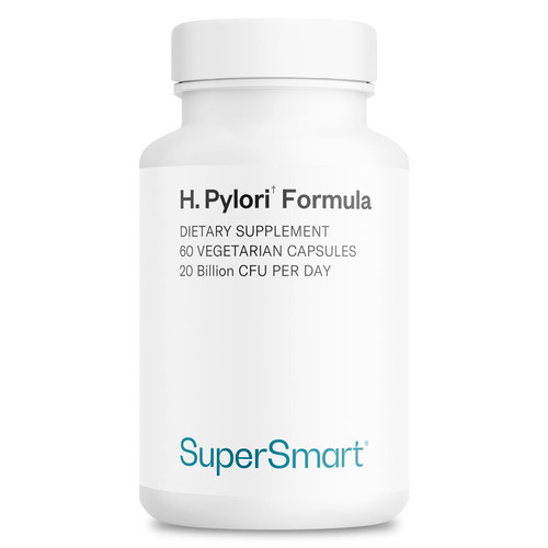 Supersmart H. Pylori Formula 20 Billion CFU per Day (High Potency) - Patented Pylopass Probiotic Lactobacillus Reuteri DSM 17648 Supplement | Non-GMO & Gluten Free - 60 Vegetarian Capsules