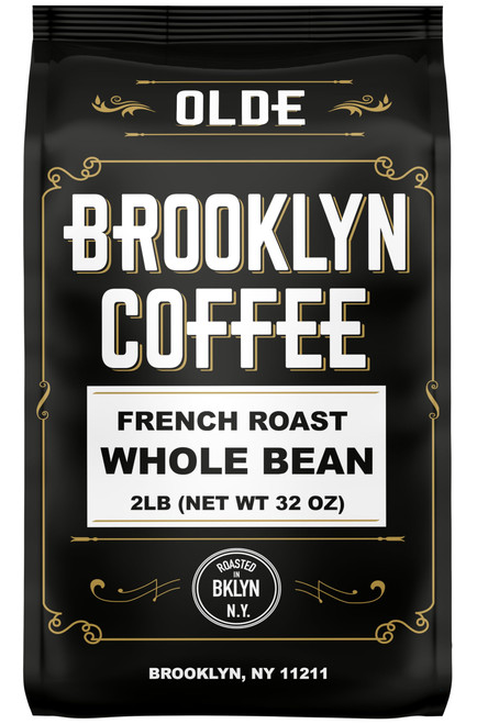 BROOKLYN COFFEE Whole Bean, French Dark Roast (2lb) Silky Smooth, Bold, Balanced - Fresh Bulk Coffee Beans Roasted Weekly in NYC