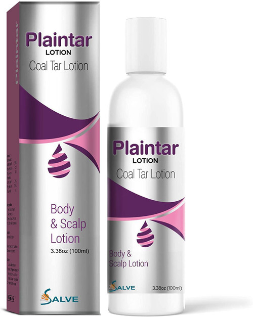 SALVE Plaintar Leave-On Lotion with Coal Tar & Salicylic Acid - 100ml / 3.38 fl oz | Scalp Care for Dandruff Flakes, Dryness & Itchy Scalp – Lightweight Non-Sticky Formula