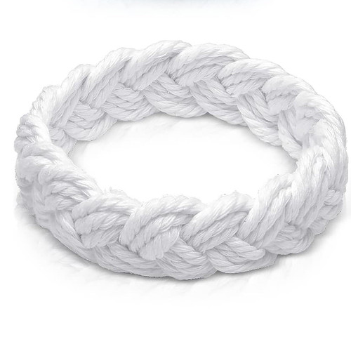 World End Imports White Cotton Sailor Knot Bracelet (Medium) World End Imports White Cotton Sailor Knot Bracelet (Medium)