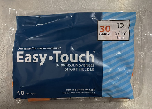 EasyTouch, 30G - 1cc/mL - 5/16" U-100 (.3cc/mL)