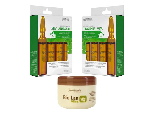 LANOSTERIN -8 ampules of Placenta Vita with placenta extract,HC y Panthenol