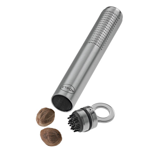 Rösle Nutmeg grater, grater for grating fresh nutmeg or ginger, with storage compartment, stainless steel 18/10, dishwasher-safe