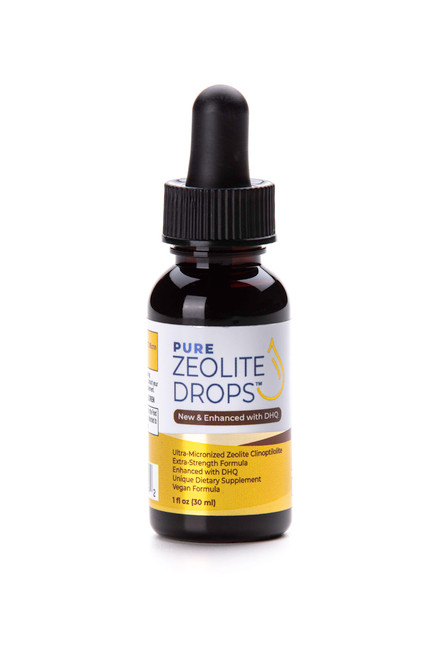 Pure Zeolite Drops 1 oz Bottle Fulvic and Humic Acid Immune Gut Support Easy to Take 100% Bioavailable Pure Liquid Zeolite Suspension Enhanced with DHQ, Natural Immune System Modulator