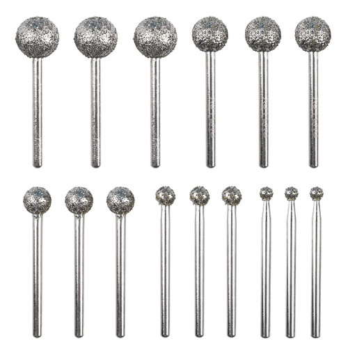 CBRIGHT 1/8 Shank Diamond Grinding Burr Drill Bit Ball Shape Diamond Rotary Bit,15pcs 36# Course Burrs Set Mounted Points Bit Universal Fitment Rotary Tool for Stone Carving, DIY,Polishing, Engraving CBRIGHT 1/8 Shank Diamond Grinding Burr Drill Bit Ball Shape Diamond Rotary Bit,15pcs 36# Course Burrs Set Mounted Points Bit Universal Fitment Rotary Tool for Stone Carving, DIY,Polishing, Engraving