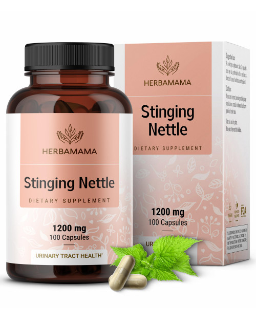 HERBAMAMA Stinging Nettle Capsules - 1200mg Stinging Nettle Root Extract for Urinary Tract Support - Vegan, Non-GMO Urtica Dioica Supplement