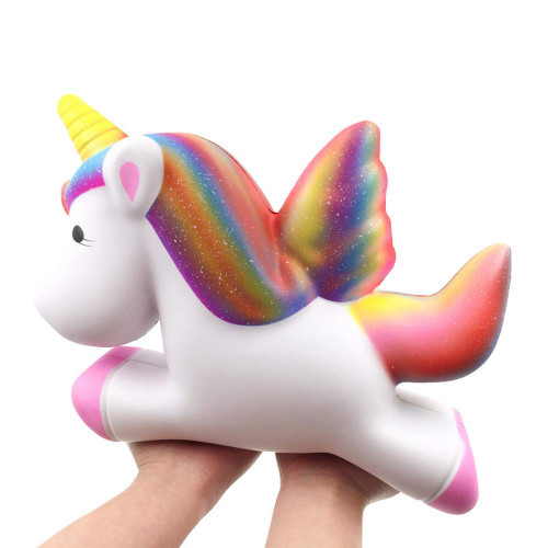Ganjiang 12 Inches Giant Rainbow Unicorn Squishy Toy Soft Jumbo Slow Rising Collection Gift Decor Stress Relief Toy (Rainbow Unicorn)