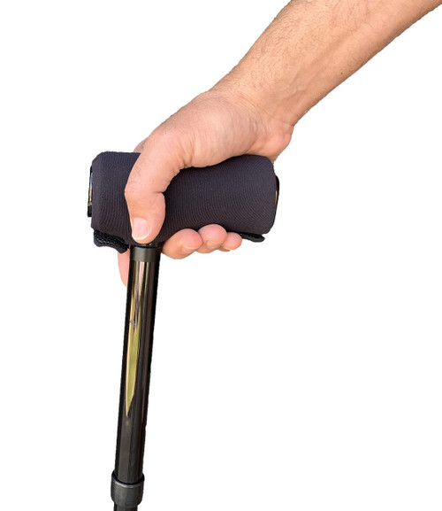 T-Handle Cane Pad – Crutcheze Premium Foam Grip Cover for Walking Canes – Soft Handle Cushion for Arthritis, Injury, Seniors – Black Mobility Accessory – Designed in USA