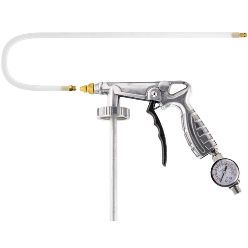 TCP Global Air Undercoating Spray Gun with Gauge, Includes 22" Long Flexible Extension Wand with Multi-Directional Nozzle - Sprayable Bed Liner, Rubberized Truck Undercoating, Chip Guard