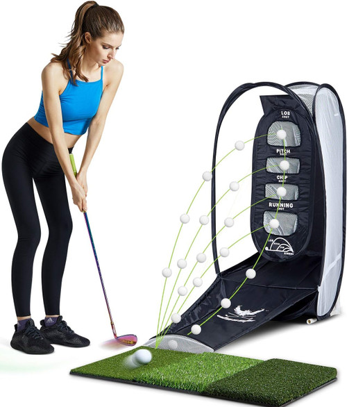 Golf Net Backyard Home Indoor Practice Hitting Chipping 2 Target and Ball Swing Kids Training Aids