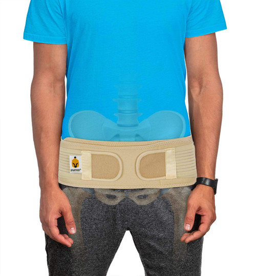 Sparthos Sacroiliac Si Hip Brace Immediate Relief for Siatic, Pelvic, Low Back and Leg Pain - Hip Joint Support for Women and Men - for Sacral Nerve, Waist, Pregnancy (Beige-XL+)