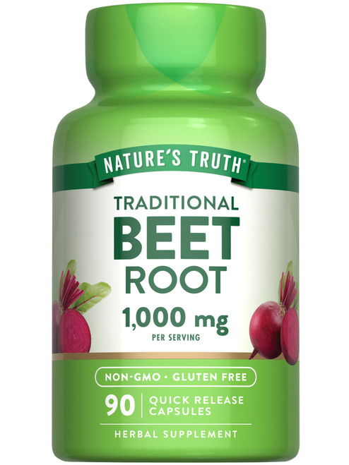 Nature's Truth Beet Root Capsules | 1000mg | 90 Pills | Herbal Extract | Gluten Free & Non-GMO Supplement