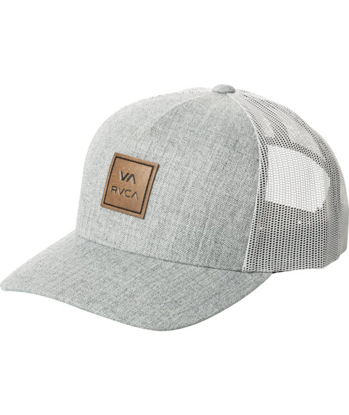 RVCA mens Rvca Men's Curved Bill Snapback Mesh Trucker Hat Baseball Cap, Heather Grey, One Size US