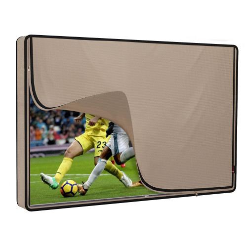 iBirdie Outdoor TV Cover 86 to 90 inch Waterproof, Cover Size 82" W x 50" H, Weatherproof, with Zipper for Outside Flat Screen 86 to 90 inch TV, Brown, 600D Thick Fabric Protector iBirdie Outdoor TV Cover 86 to 90 inch Waterproof, Cover Size 82" W x 50" H, Weatherproof, with Zipper for Outside Flat Screen 86 to 90 inch TV, Brown, 600D Thick Fabric Protector
