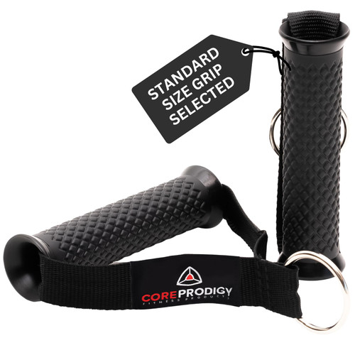 Core Prodigy Heavy Duty Exercise Handles - Grip Attachments for Cable Machine Pulleys, Gym Equipment, Resistance Bands, and Weight Lifting (Standard)
