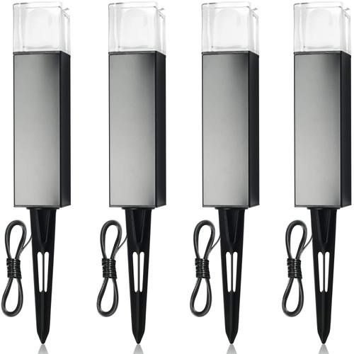 Outdoor Landscape Lighting Low Voltage Garden Landscape Lights Pathway Lights Yard Lights Driveway Lights, Aluminum Construction Waterproof 12V 3W 3000K Warm-Yellow Light（4-Pack）