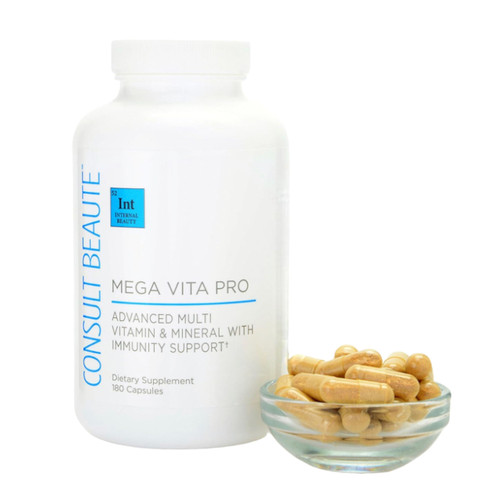 Consult Beaute Mega Vita Pro Advanced Multi Vitamin & Mineral with Immunity Support Capsules - Support and promotes Healthy Immune Function -180 Count (1Pack)