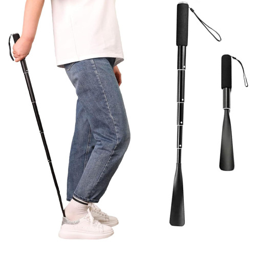 Fanwer Metal Shoe Horn Long Handle For Seniors,14"-37" Adjustable Shoehorns for Men and Women