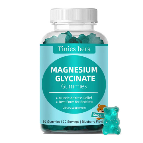 Magnesium Glycinate Gummies 500mg, Sugar Free for Adults & Kids, Best Magnesium Gummies for Sleep, Stress & Muscle Relief & Nerve Health, No Melatonin, Gluten Free, Non GMO, Vegan, Pectin, 60-1764352976