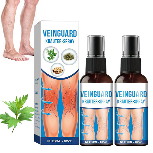 Herbal Spray- Improves Blood Circulation,Professional Varicose Veins Treatment for Legs Sprays,Veinguard Herbal Spray,Natural Ingredients Leg Treatment for All Skin Types (2PCS, 30ml)
