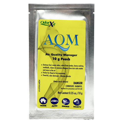 AQM by OdorXit, Air Quality Manager Chlorine Dioxide Odor Removal Packet, Dog Odor Eliminators for Home, Wet Dog Smell & Car Deodorizer, Strong Smell Neutralizer, 10g