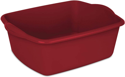 Sterlite 12 Quart Dishpan Basin, Multi-Purpose, 15 3/4" x 12 1/2" x 6", Red, 1-Pack