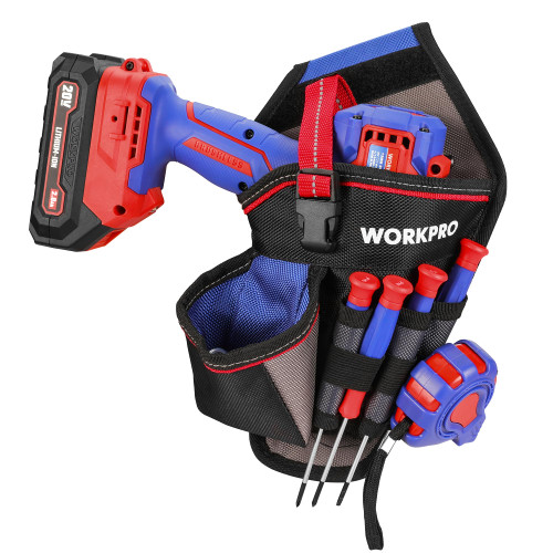 WORKPRO Drill Holster with Quick-Release Buckle, Heavy Duty 1680D Oxford Fabric, Velcro Design, Professional Impact Driver Holster for Workers, Home Improvement - Durable Tool Holster, Right Hand WORKPRO Drill Holster with Quick-Release Buckle, Heavy Duty 1680D Oxford Fabric, Velcro Design, Professional Impact Driver Holster for Workers, Home Improvement - Durable Tool Holster, Right Hand