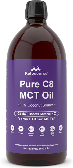Premium C8 MCT Oil | Boosts Ketones 3X More Than Other MCTs | Highest Purity C8 MCT Available 99.8% | Paleo & Vegan Friendly | Gluten Free | Pure Caprylic Acid | Ketosource® (35.2oz) Premium C8 MCT Oil | Boosts Ketones 3X More Than Other MCTs | Highest Purity C8 MCT Available 99.8% | Paleo & Vegan Friendly | Gluten Free | Pure Caprylic Acid | Ketosource® (35.2oz)