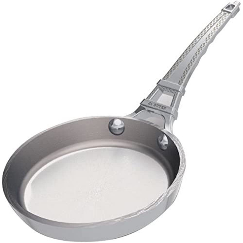 DE BUYER Blini Round Frying Pan 12 cm, Stainless Steel, Silver, 25.6 x 13 x 2.59 cm