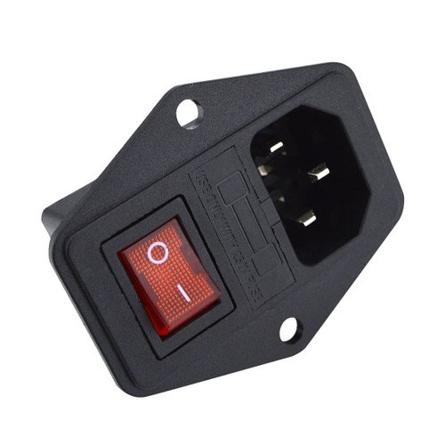 URBEST Inlet Module Plug 5A Fuse Switch Male Power Socket 10A 250V 3 Pin IEC320 C14