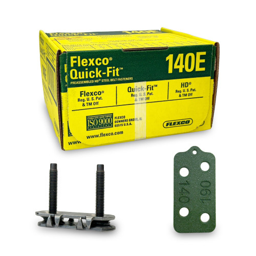 Genuine Flexco 140E Quick-Fit Conveyor Belt Fasteners | #20000 | Steel | Box of 25 | 3/16" to 7/16" | Includes Bonus Belt Smart Belt Repair Gauge – Durable & Reliable Fastening Solution